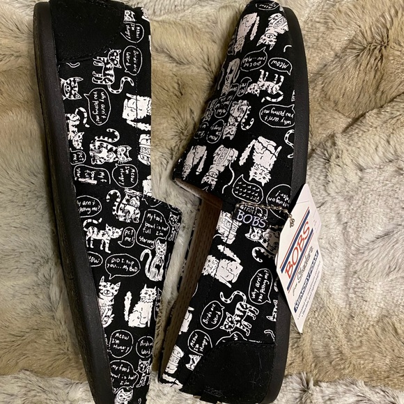 Bobs from Skechers Beach Bingo Black Flats Size 7W - Picture 6 of 8